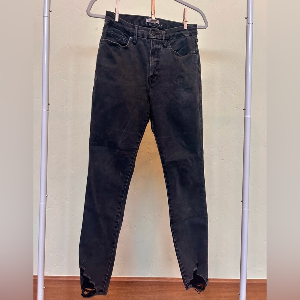 Good American Good Waist Skinny Jean Black Womens